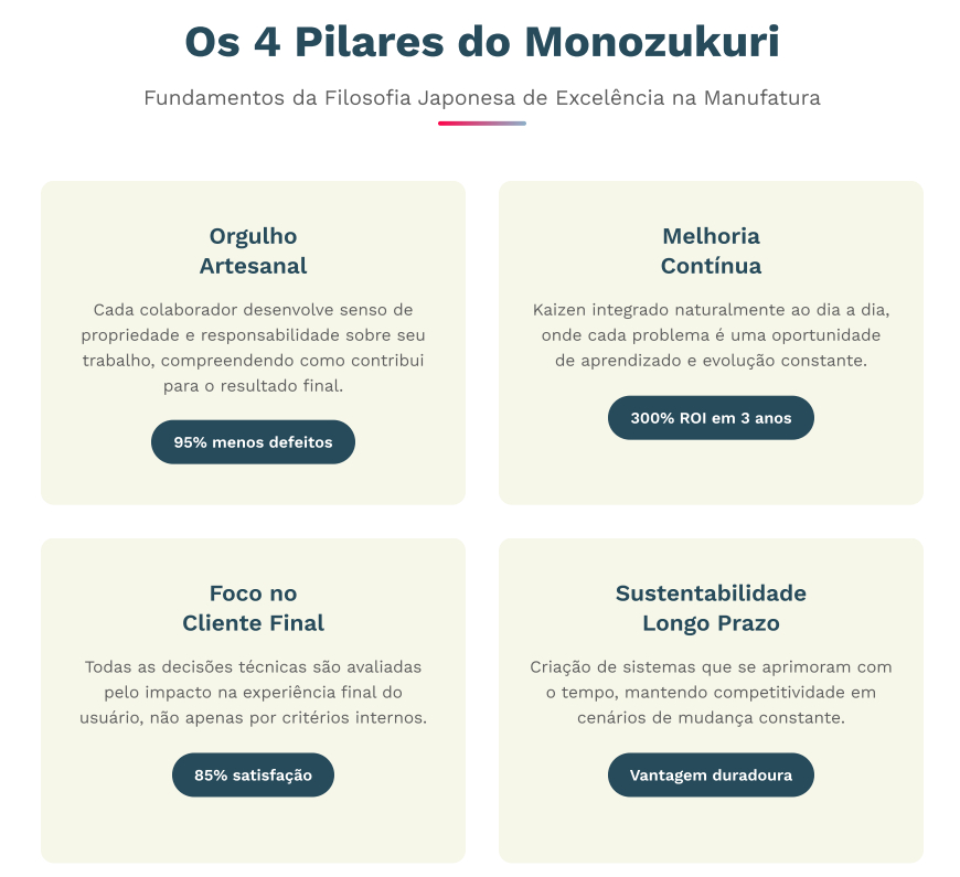 pilares do monozukuri